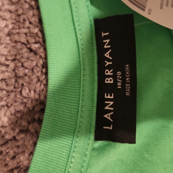 Lane Bryant Green Tee with Gold Sequin Text - Picture 4 of 5